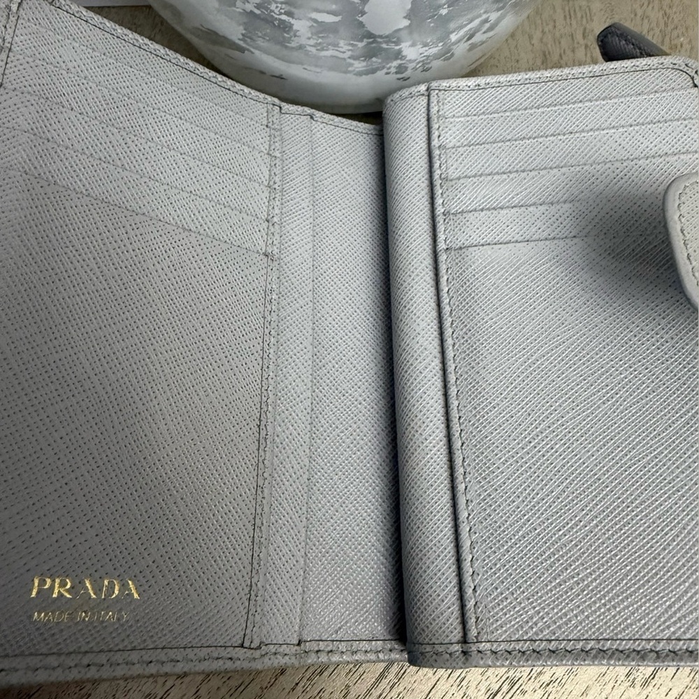 Prada Gray Saffiano Leather Wallet - Picture 7 of 11